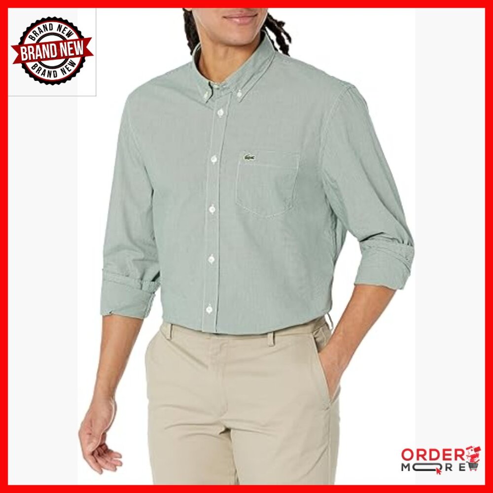 Regular Fit Cotton Gingham Button Down Shirt With… - image 1